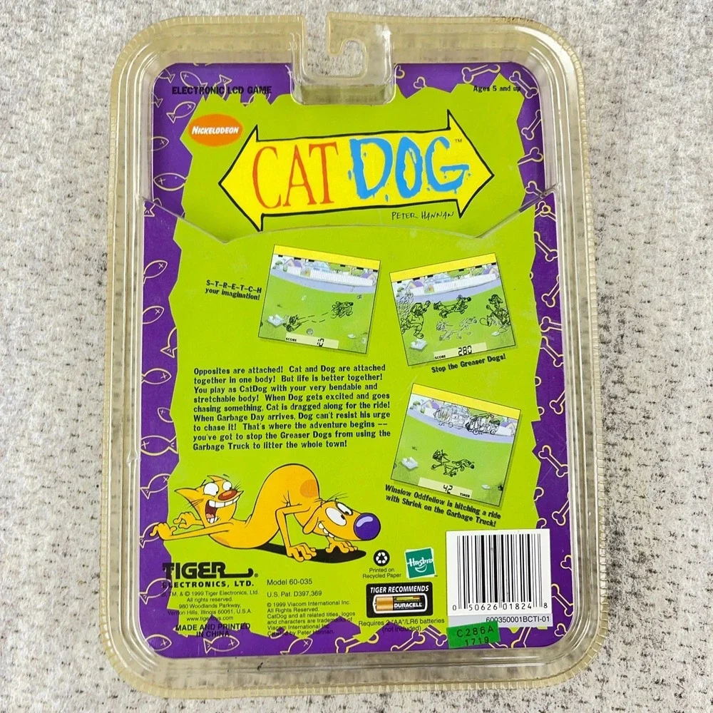 Vintage Tiger Electronics Nickelodeon Cat Dog Handheld LCD Game New Sealed 1999